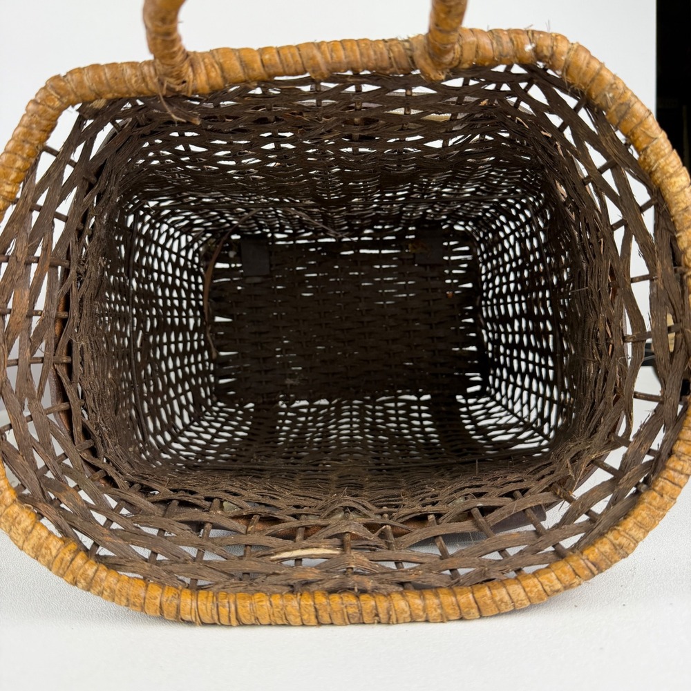 Vtg/antique Adirondack Trapper Pack Basket Woven Rustic Lodge Decor 16" - Picture 9 of 16